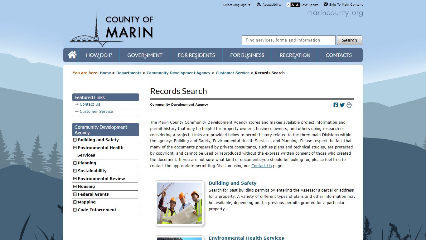 Records Search - County of Marin